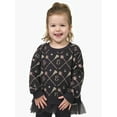 thumbnail image 1 of Modern Moments Toddler Girl Drop Shoulder Wicked Sweatshirt, Sizes 12 Months - 5T, 1 of 10
