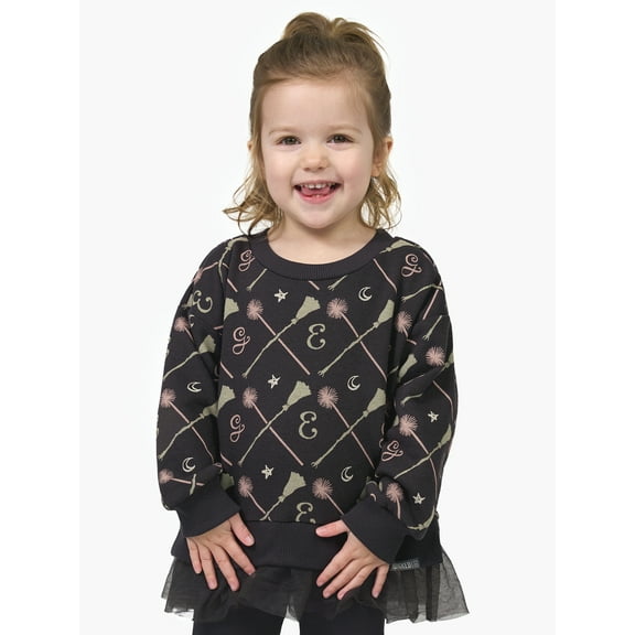 Modern Moments Toddler Girl Drop Shoulder Wicked Sweatshirt, Sizes 12 Months - 5T