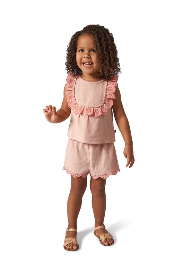 Toddler Girl Eyelet Ruffle Short Set, 2-Piece, Sizes 12M-5T
