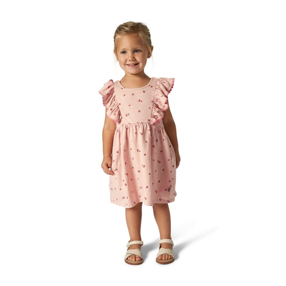Modern Moments Toddler Girl Ruffle Sleeve Dress with RicRac Trim, Sizes 12M-5T