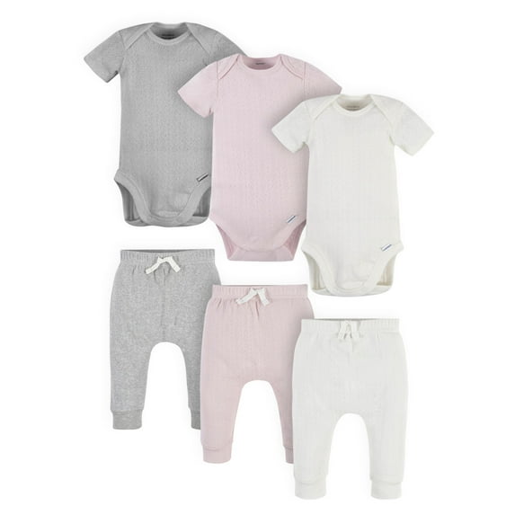 Modern Moments by Gerber Baby Bodysuits & Pants Set, 6-Piece, Newborn-12 Months