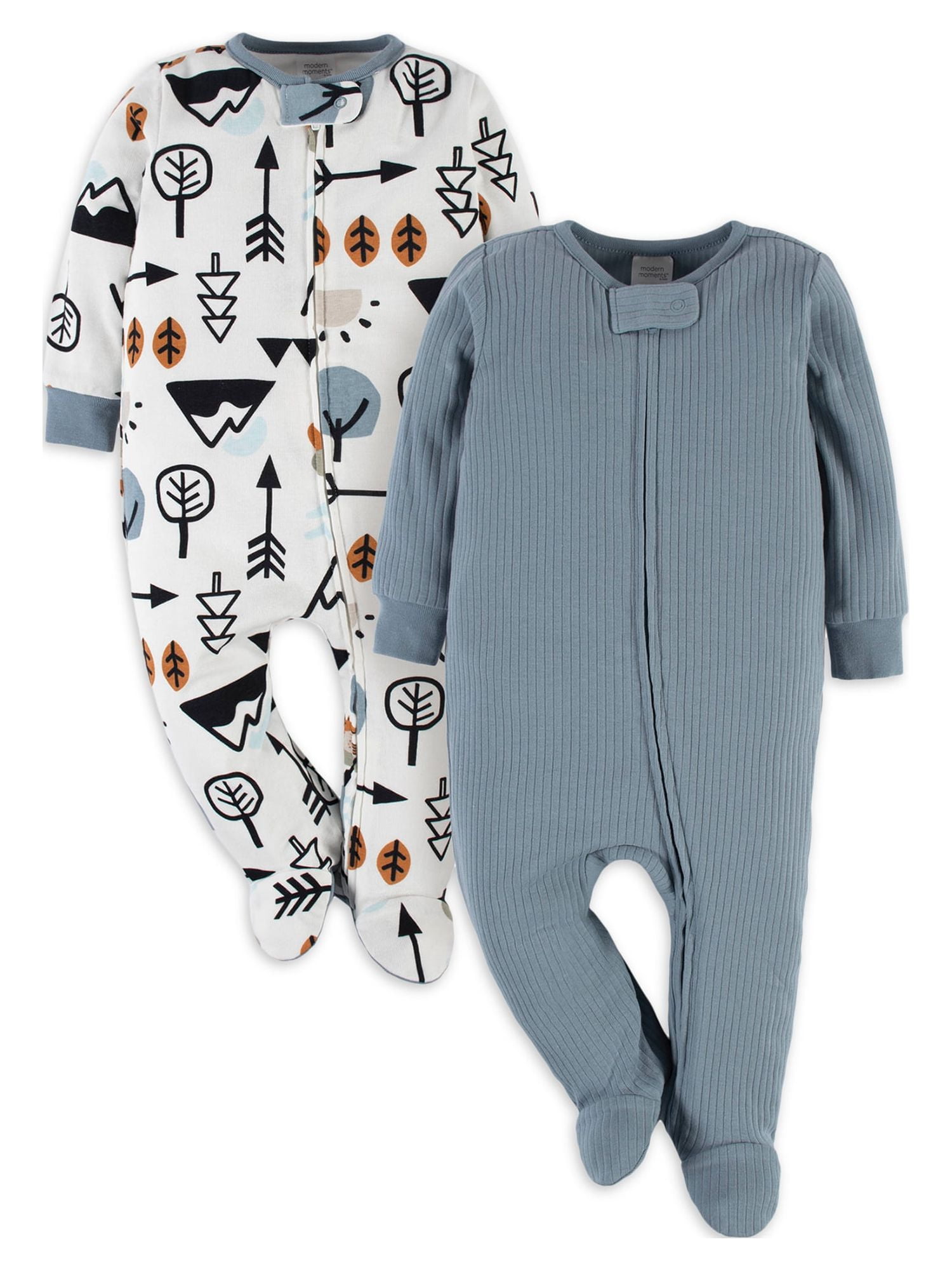 Gerber Baby Girl Sleep 'n Play Footed Pajamas, 2-Pack (0/3 Months - 6/9  Months) 