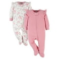 thumbnail image 1 of Modern Moments by Gerber Baby Boy, Baby Girl, & Unisex Sleep 'n Play Footed Pajamas, 2-Pack (Newborn-6/9 Months), 1 of 11