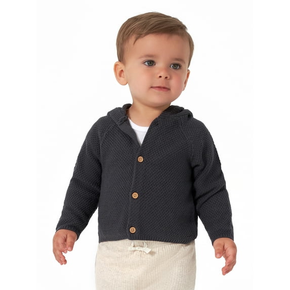 Modern Moments by Gerber Baby Boy, Baby Girl, & Unisex Sweater Knit Hooded Cardigan, Newborn-12 Months