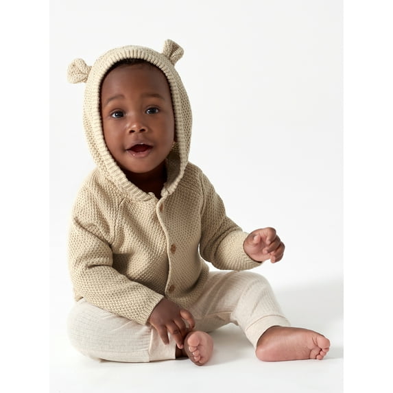 Modern Moments by Gerber Baby Boy, Baby Girl, & Unisex Sweater Knit Hooded Cardigan, Newborn-12 Months