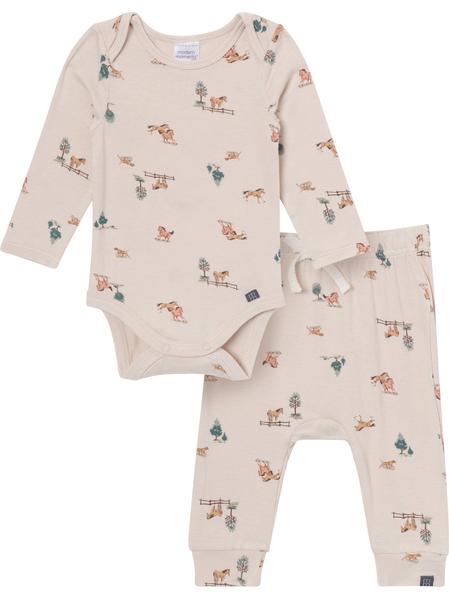 Modern Moments by Gerber Baby Boy Bodysuit and Pant Outfit Set, 2-Piece, Sizes 0/3 Months - 18 Months