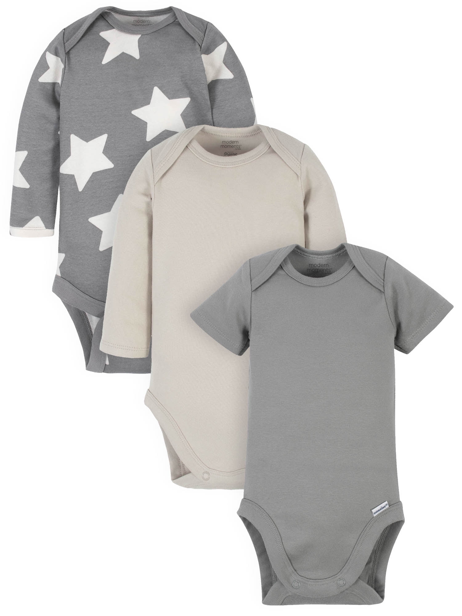 Modern Moments by Gerber Baby Boy Bodysuits, 3-Pack (Newborn-12 Months)