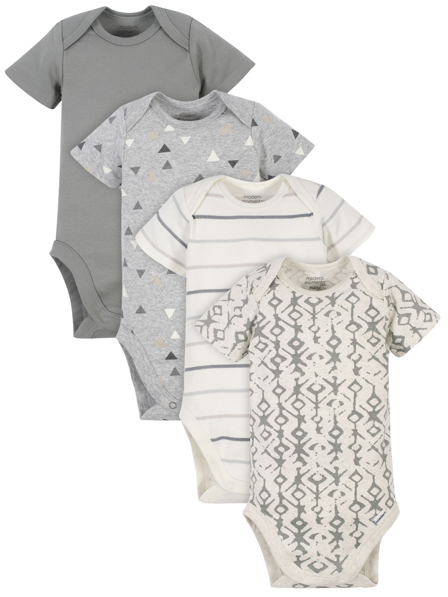 Modern Moments by Gerber Baby Boy Bodysuits, 4-Pack, Newborn-12 Months - image 1 of 6