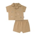 thumbnail image 1 of Modern Moments by Gerber Baby Boy Button Down Shirt and Short Set, 2-Piece, Sizes 0/3 Months - 24 Months, 1 of 13