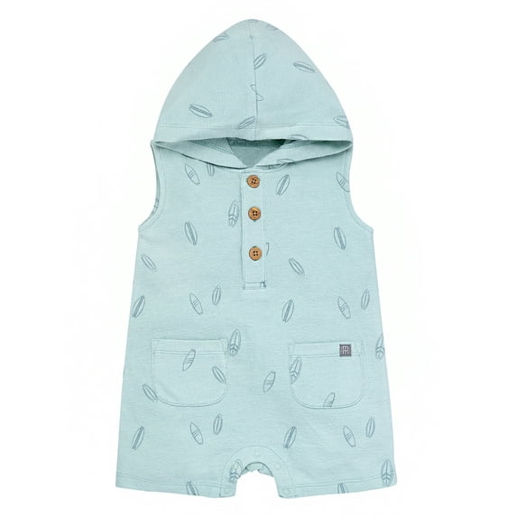 Modern Moments by Gerber Baby Boy Cotton Hooded Sleeveless Romper, Sizes 0/3 Months - 24 Months
