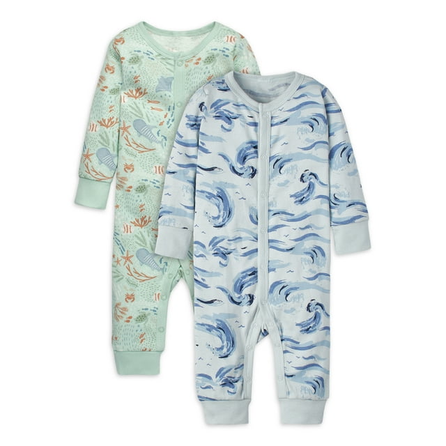 Modern Moments by Gerber Baby Boy Coveralls, 2-Pack, Sizes Newborn-12 ...