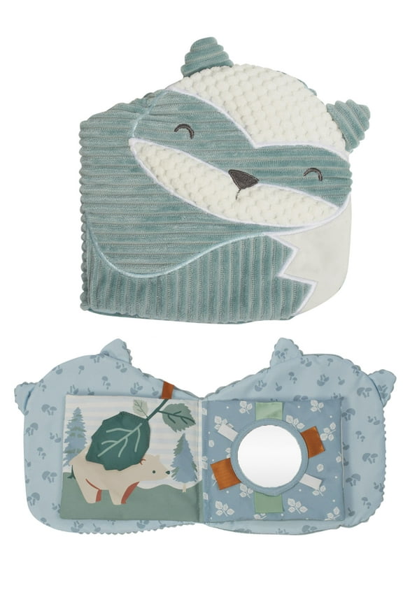 by Gerber Baby Boy Developmental Soft Crinkle Book, Blue Raccoon