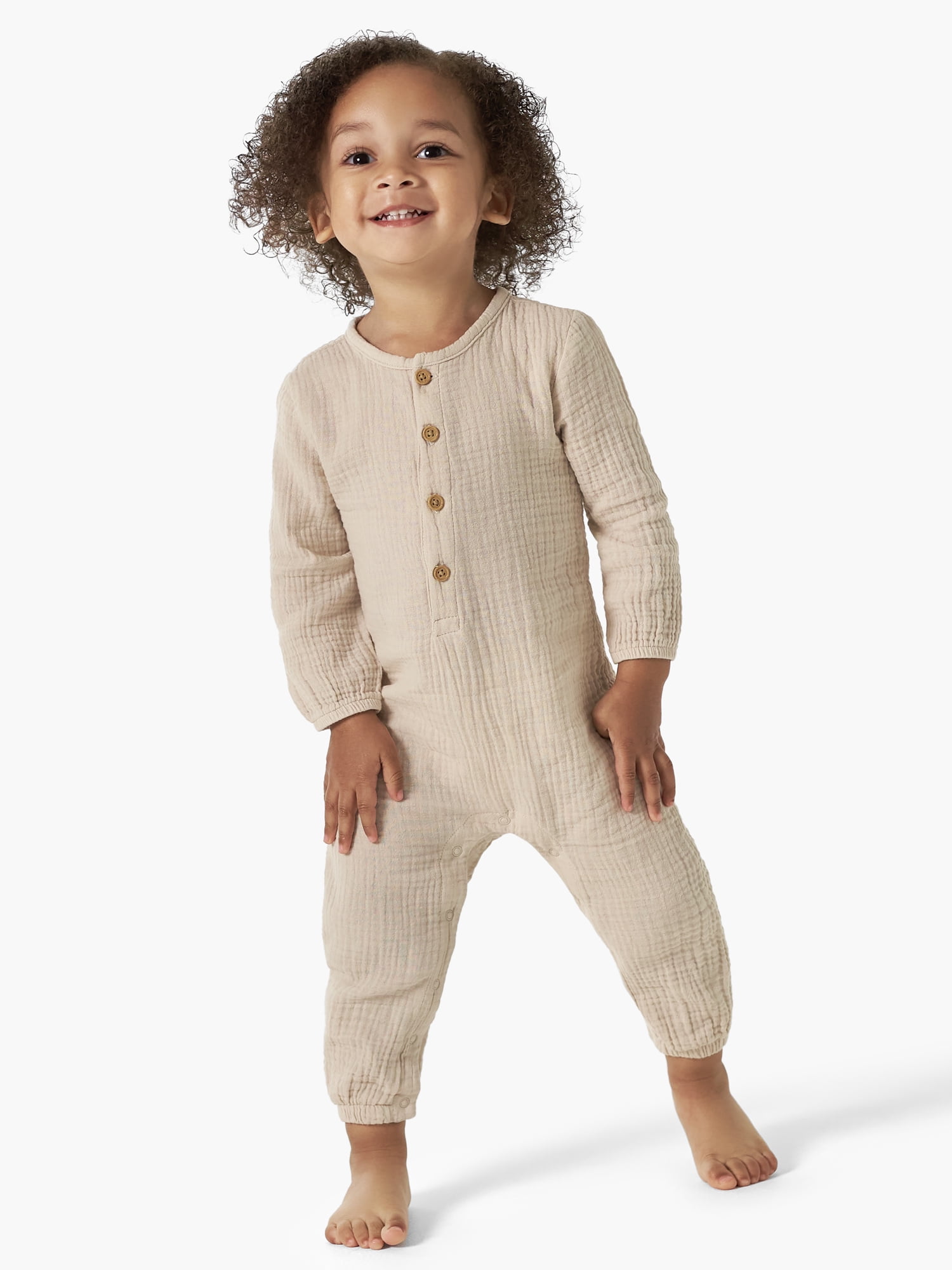 Modern Moments by Gerber Baby Boy Gauze Romper, Sizes 0/3M24M