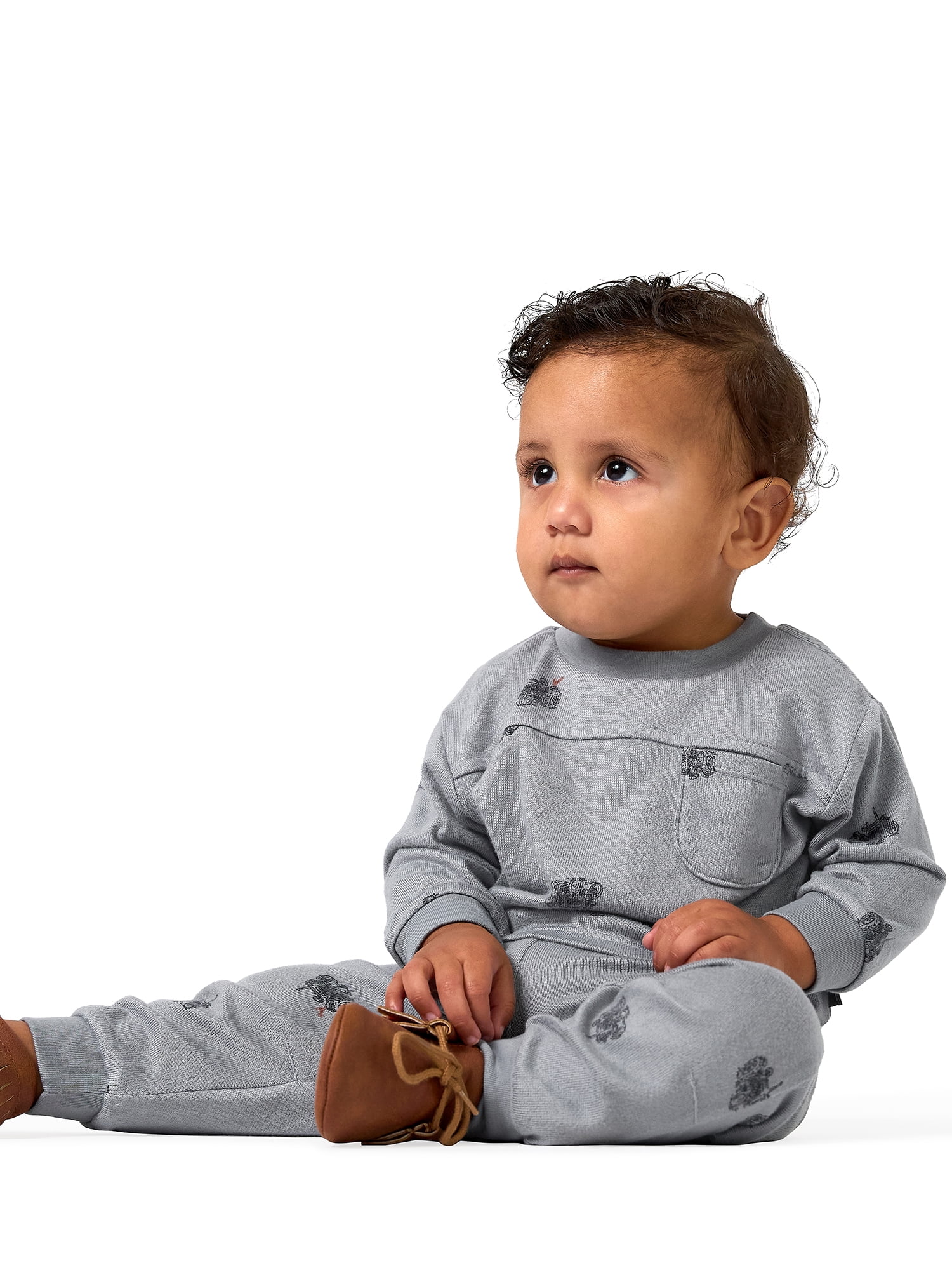Modern Moments by Gerber Baby Boy Hacci Top and Jogger Outfit Set, Sizes 0/3 Months - 24 Months