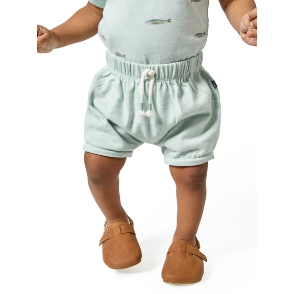 Modern Moments by Gerber Baby Boy Harem Bubble Organic Shorts with Drawstring, Sizes 0/3 Months - 24 Months