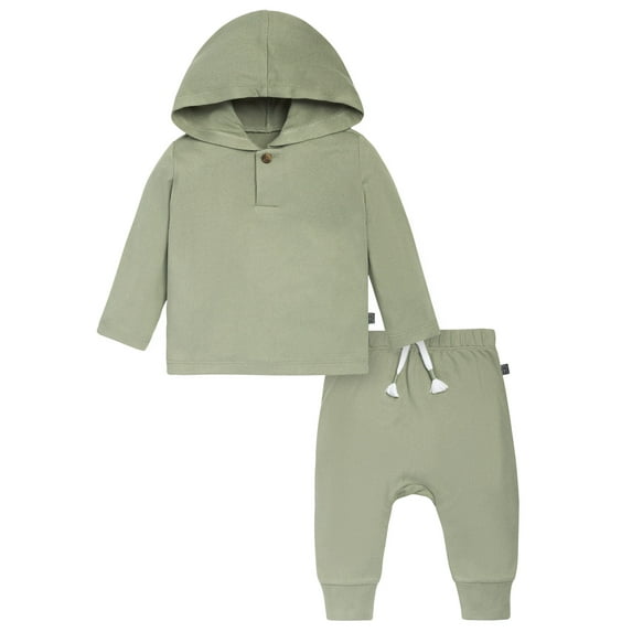 Modern Moments by Gerber Baby Boy Hooded Hacci Top and Pant Set, Sizes 0/3 Months - 24 Months