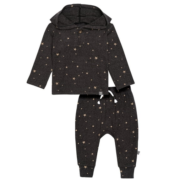 Modern Moments by Gerber Baby Boy Hooded Hacci Top and Pant Set, Sizes 0/3 Months - 24 Months