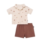 by Gerber Baby Boy Johnny Collar Shirt and Short Set, 2-Piece, Sizes 0/3 Months - 24 Months