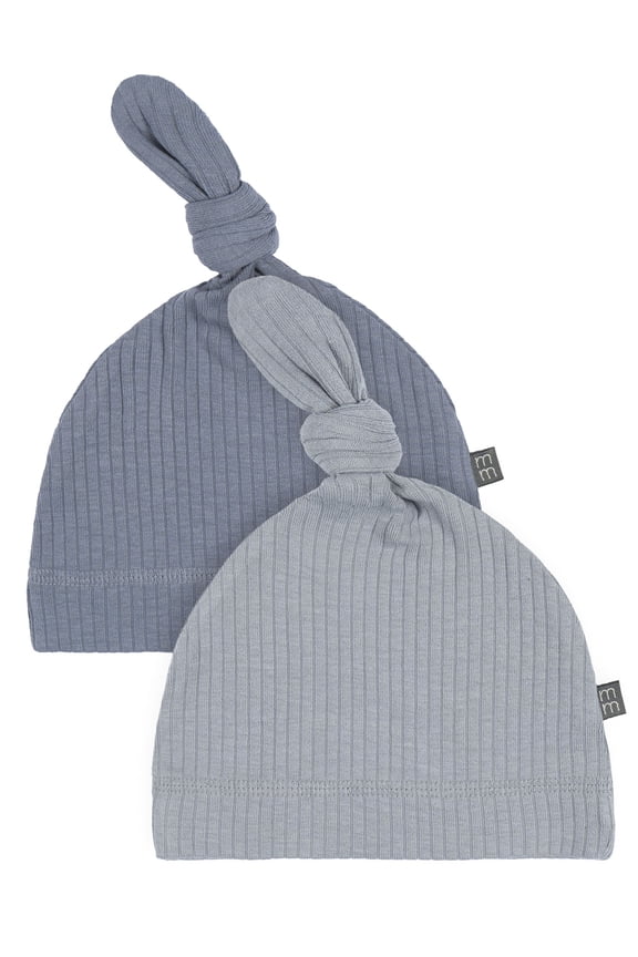 by Gerber Baby Boy Knotted Caps, 2-Pack, Sizes Newborn - 0/6 Months