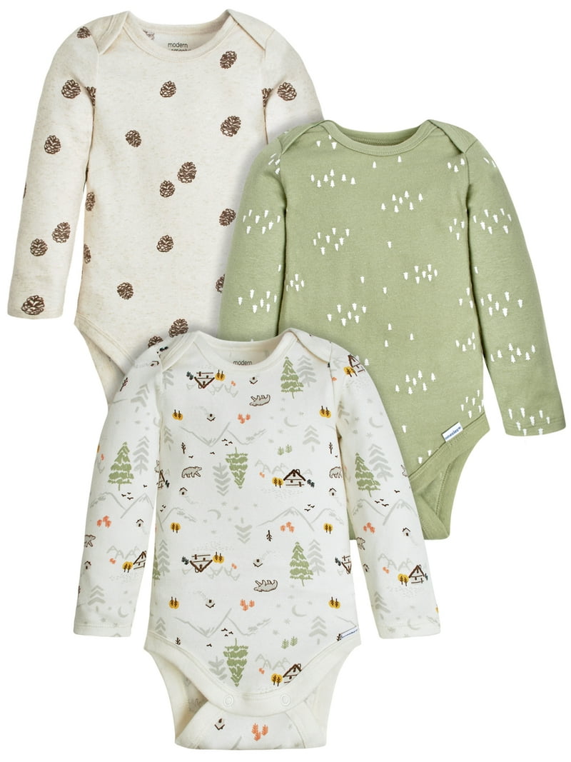 Gerber Carter's Long Sleeve Onesies With Mitten Cuffs Gerber