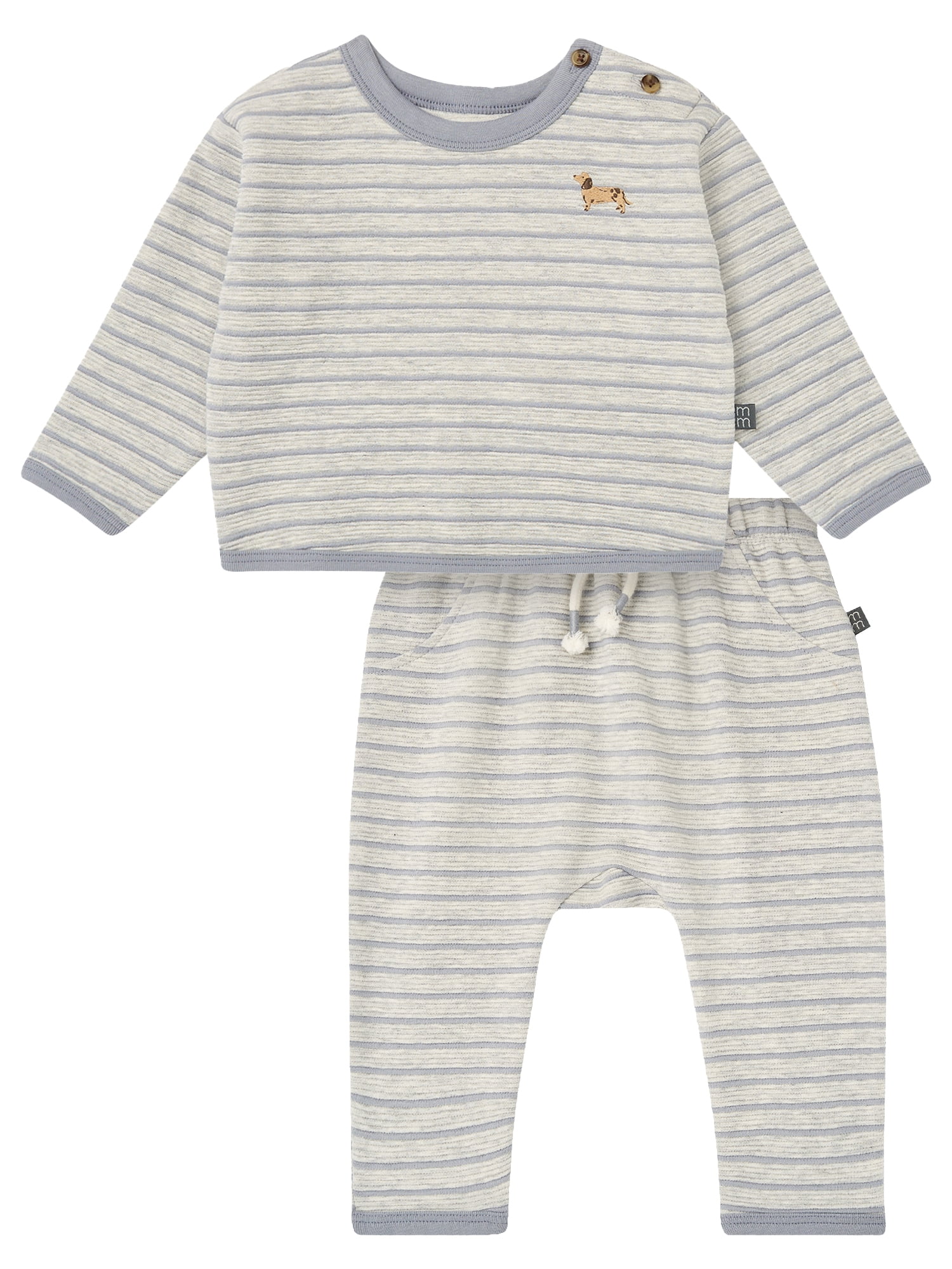 Modern Moments by Gerber Baby Boy Long Sleeve Top and Harem Pant Outfit Set, Sizes 0/3 Months - 24 Months