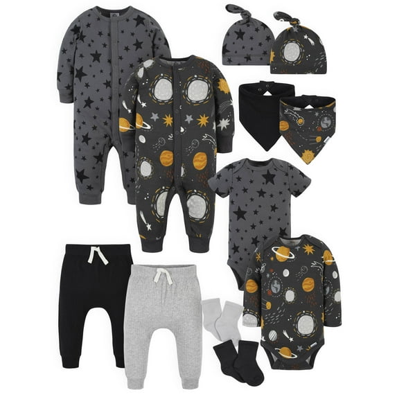 Modern Moments by Gerber Baby Boy Newborn Shower Gift Set, 12 Piece, Newborn-3/6 Months