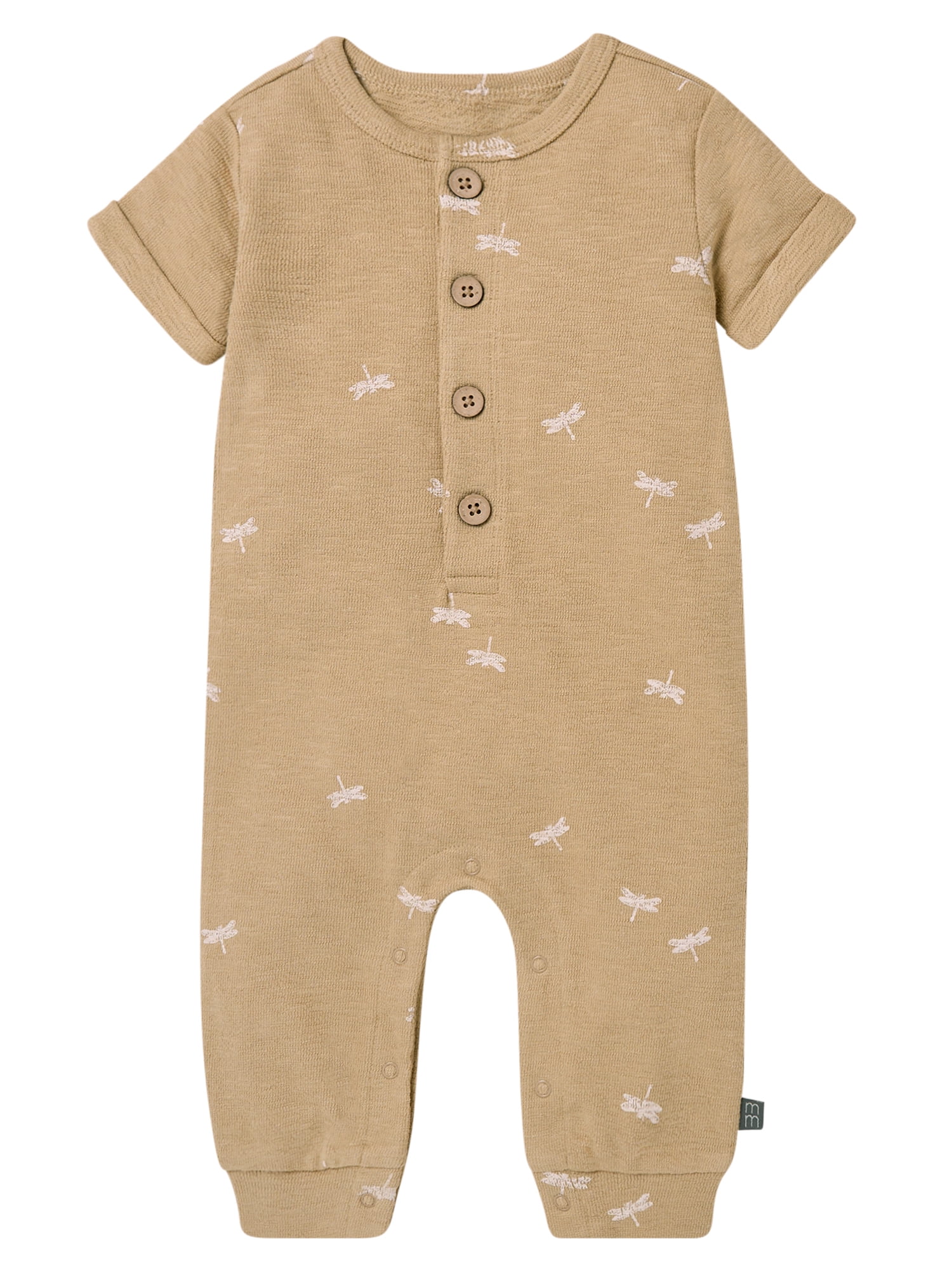 Modern Moments by Gerber Baby Boy Short Sleeve Henley Romper, Sizes 0/3 Months