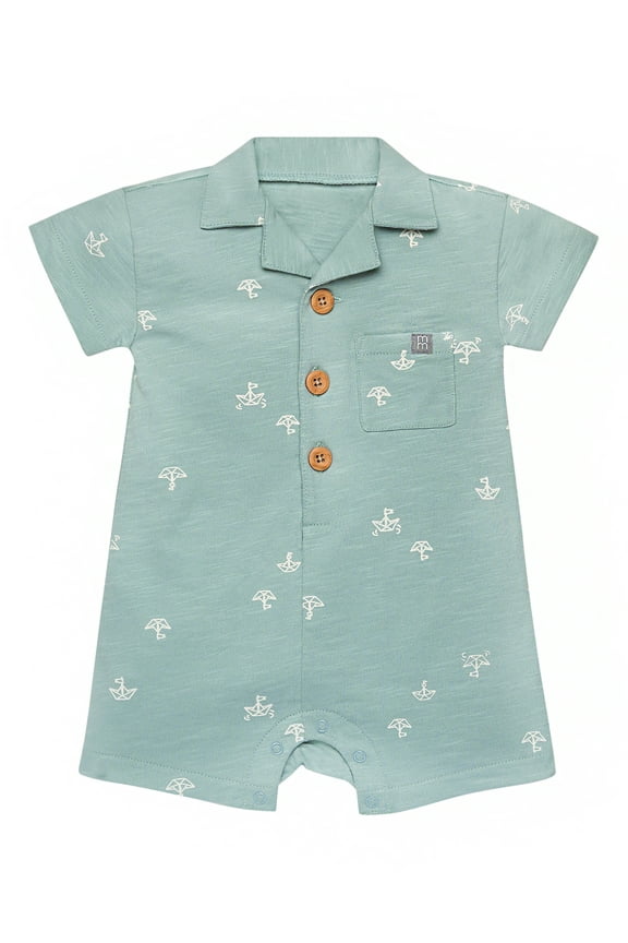 by Gerber Baby Boy Short Sleeve Romper, Sizes 0/3 Months - 24 Months