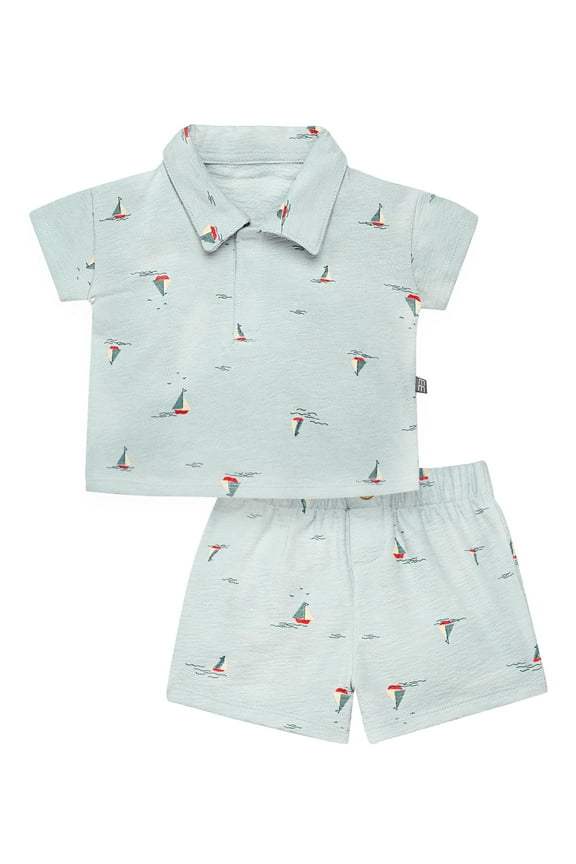 by Gerber Baby Boy Short Sleeve Shirt and Short Outfit Set, 2-Piece, Sizes 0/3 Months - 24 Months