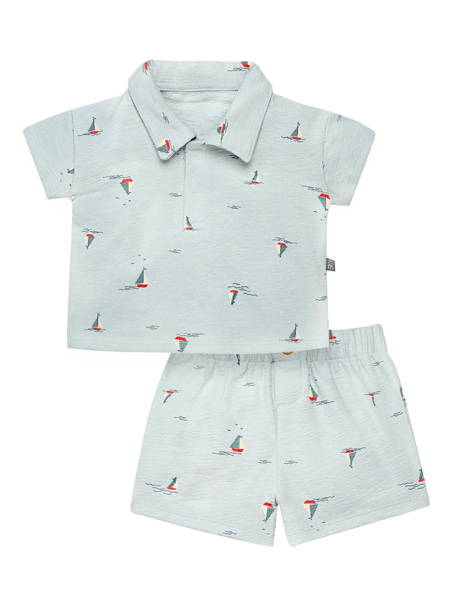 Newborn 4-Piece Set - Shirt, Shorts, Bib & Cap for Newborns 0-3 Months