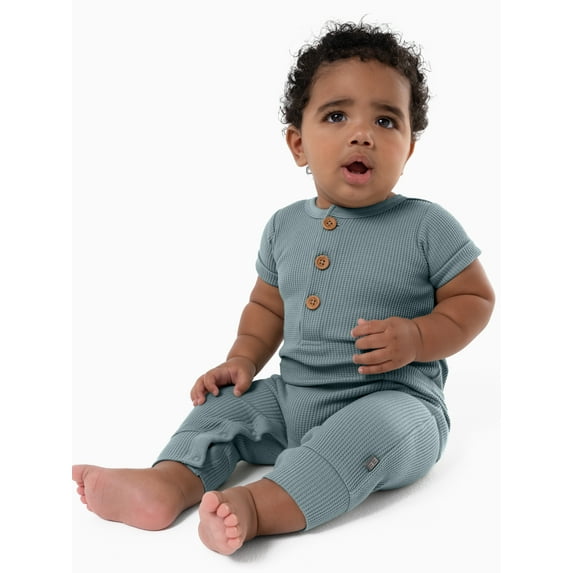 Modern Moments by Gerber Baby Boy Short Sleevee and Long Leg Romper, Sizes 0/3 Months - 24 Months