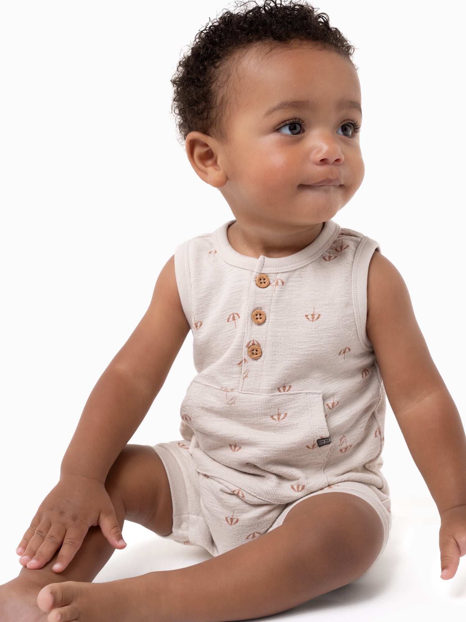 Modern Moments by Gerber Baby Boy Sleeveless Romper, Sizes 0/3 Months