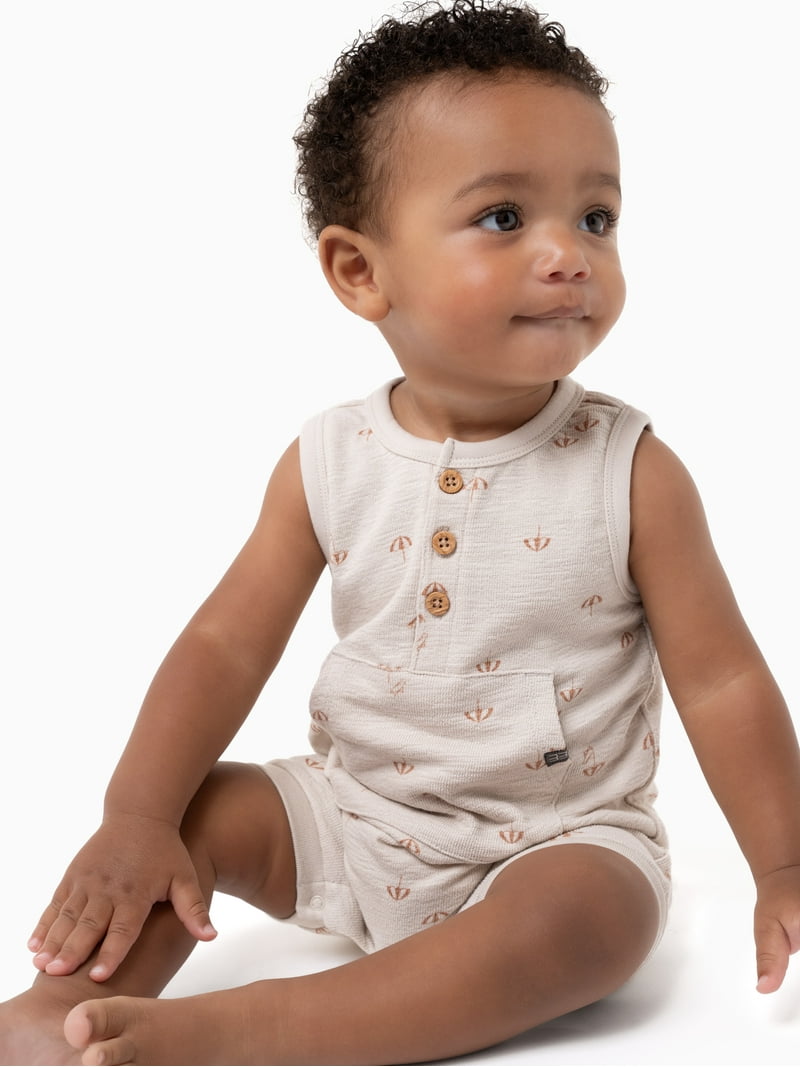 Modern Moments by Gerber Baby Boy Sleeveless Romper, Sizes 0/3