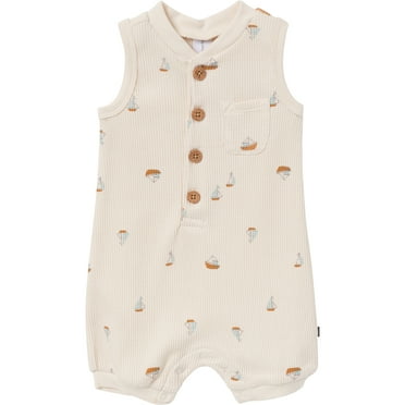 Modern Moments by Gerber Baby Boy Sleeveless Romper, Sizes 0/3 Months - 24 Months