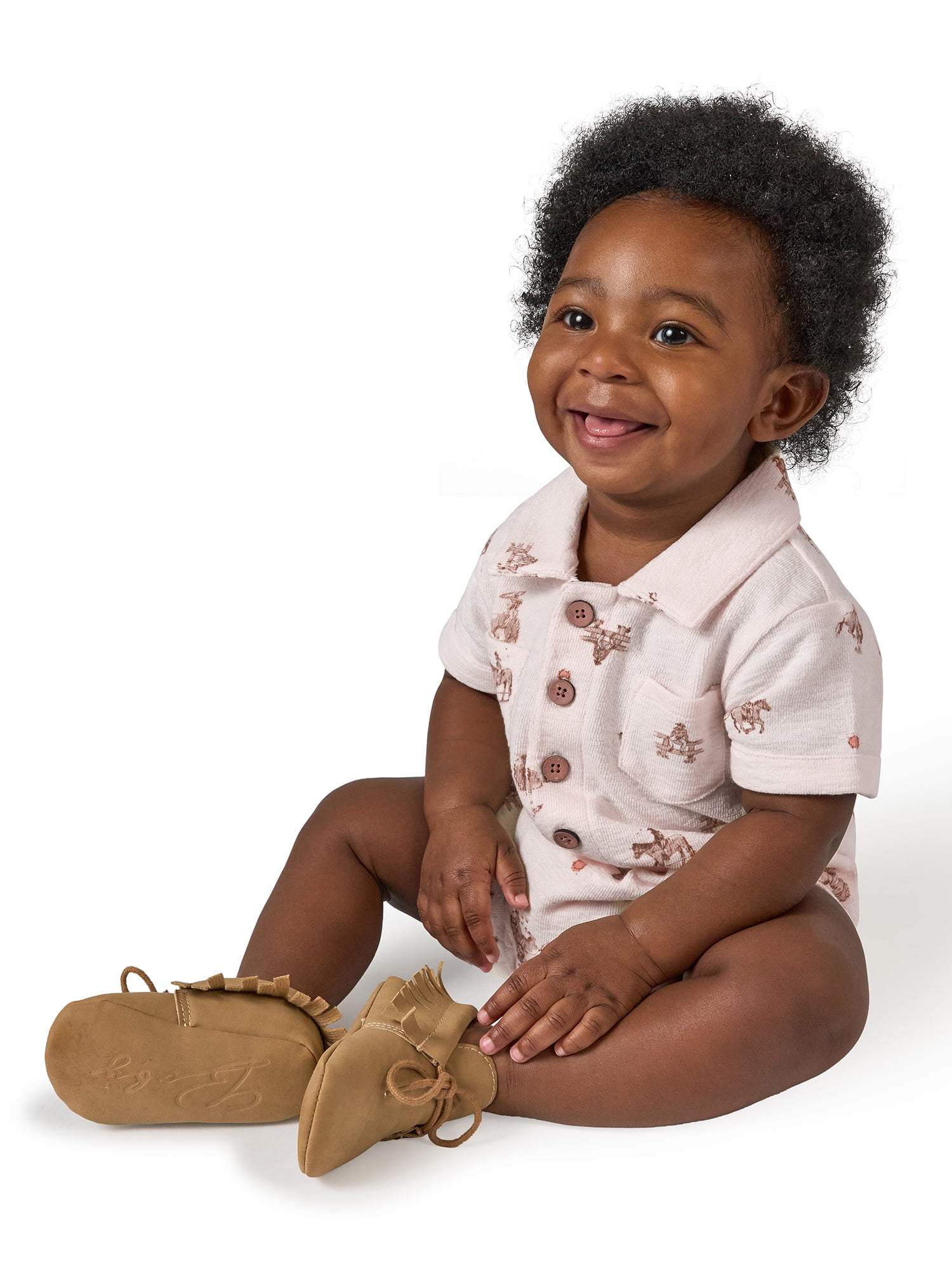 Modern Moments by Gerber Baby Boy Slouch Henley Romper, Sizes 0/3 Months - 24 Months