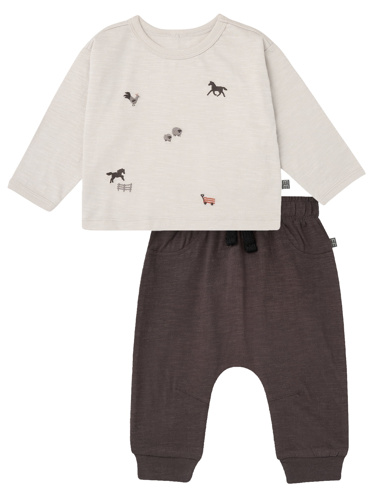 Modern Moments by Gerber Baby Boy Top and Harem Pant with Pocket Outfit Set, Sizes 0/3 Months - 24 Months
