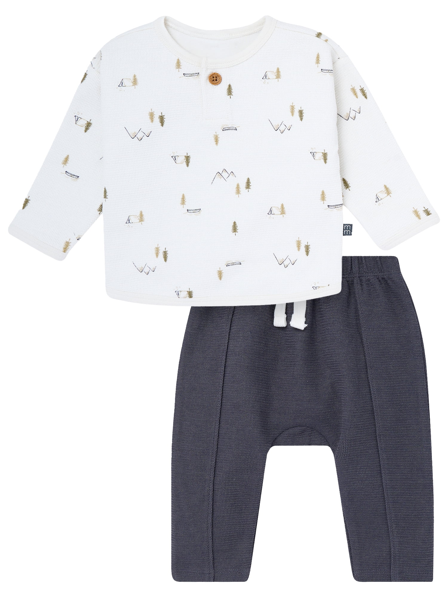 Modern Moments by Gerber Baby Boy Top and Harem Pants Outfit Set, Sizes 0/3 Months - 24 Months