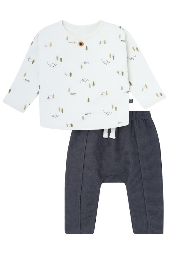 by Gerber Baby Boy Top and Harem Pants Outfit Set, Sizes 0/3 Months - 24 Months