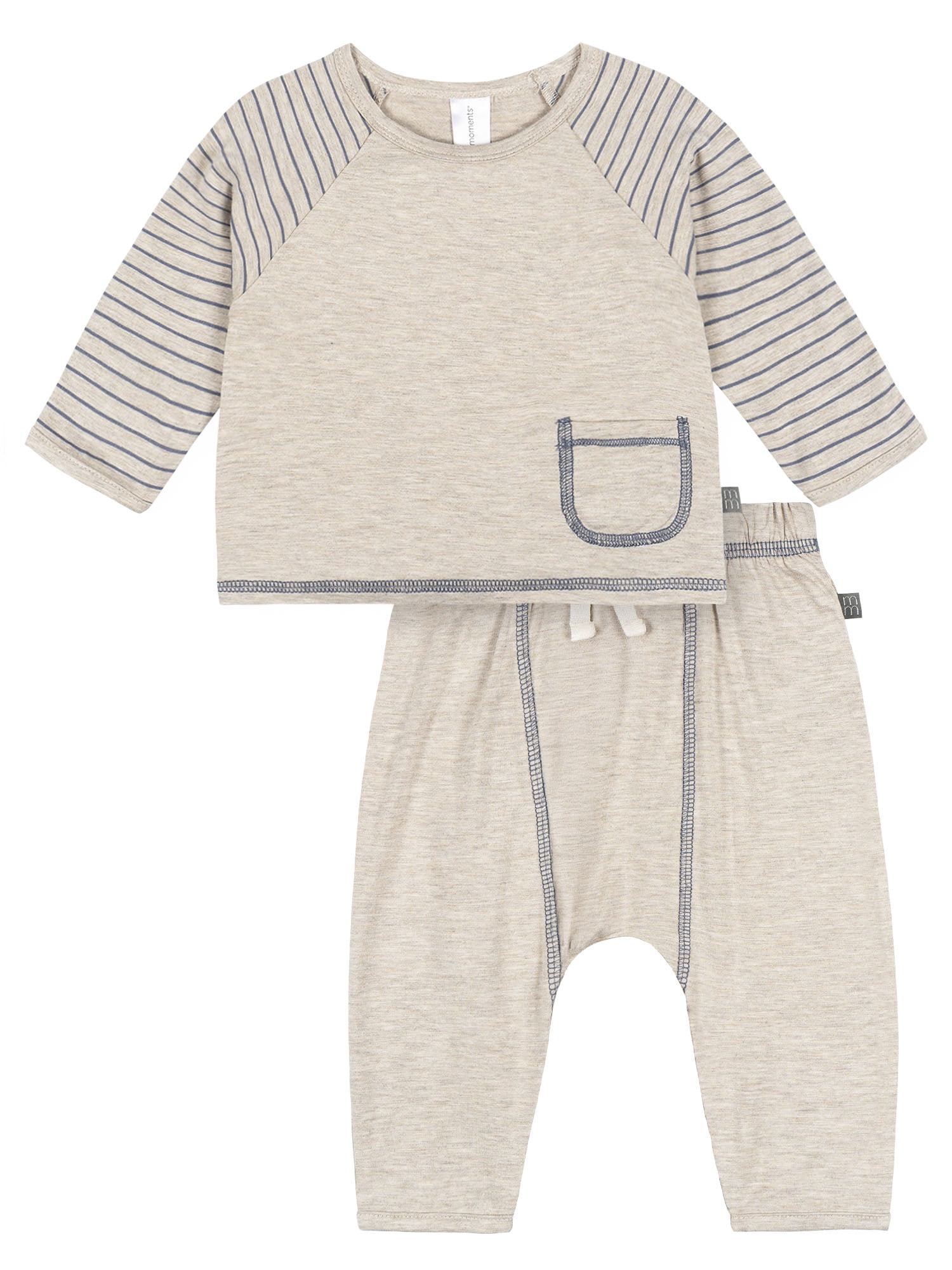 Modern Moments by Gerber Baby Boy Top with Harem Pant Outfit Set, 2-Piece, Sizes 0/3 Months - 24 Months