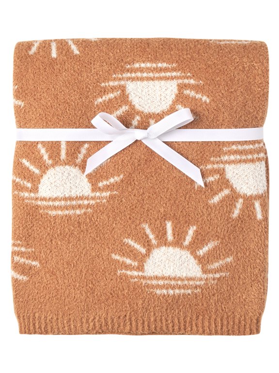 by Gerber Baby Boy or Girl Gender Neutral Soft Cozy Blanket, Terra Sun