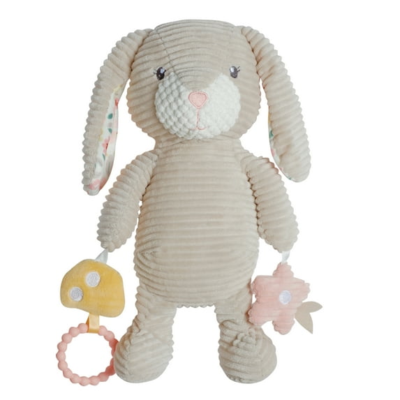 Modern Moments by Gerber Baby Boy or Girl Plush Sensory Activity Toy, Off-White Bunny