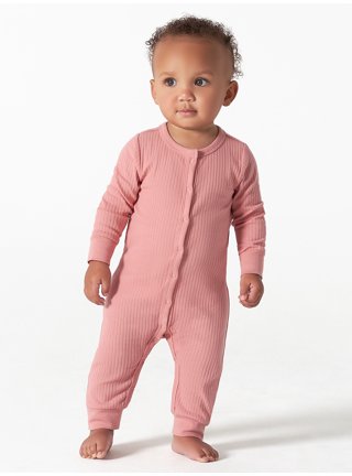 Diesel pastel pink jersey one-piece jumpsuit with bubble allover for babies