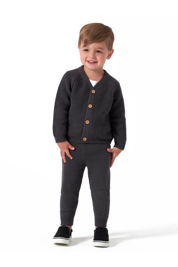by Gerber Baby Boy or Girl Unisex Knit Cardigan Sweater & Jogger Outfit Set, 2 Piece, Sizes 0/3-24 Months