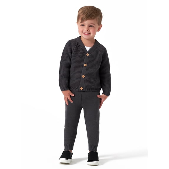 Modern Moments by Gerber Baby Boy Knit Cardigan Sweater & Jogger Outfit Set, 2 Piece, Sizes 0/3-24 Months