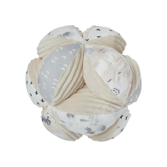 Modern Moments by Gerber Baby Boy or Girl Unisex Plush Developmental Sensory Ball, Blue Safari