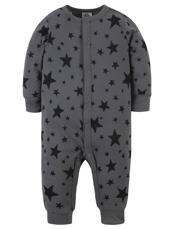 by Gerber Baby Boys Mitten Cuff Coverall, (NB - 0/3M)