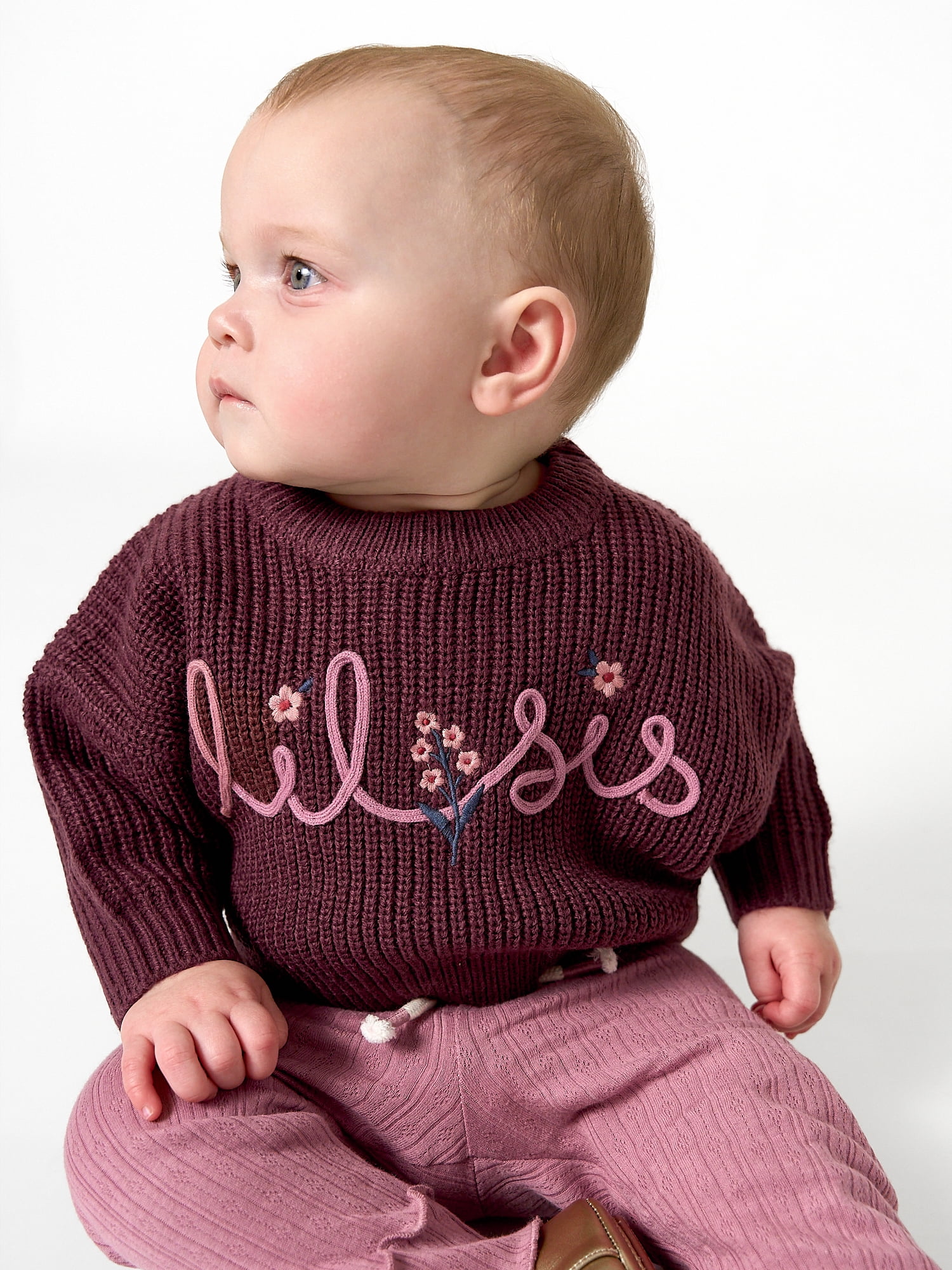 by Gerber Baby Girl Affirmation Sweater, Sizes 0/3 Months - 24 Months