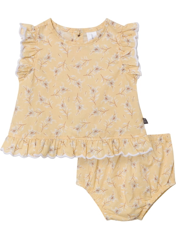 by Gerber Baby Girl Bloomer Outfit Set, 2-Piece, Sizes 0/3 Months - 24 Months