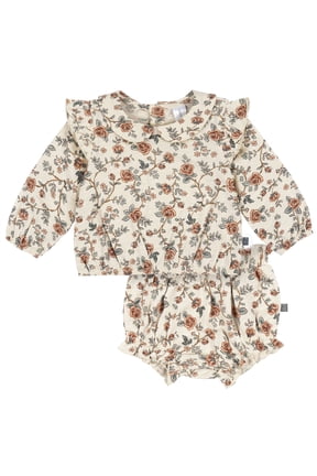 by Gerber Baby Girl Bloomer Outfit Set, 2-Piece, Sizes 0/3 Months - 24 Months