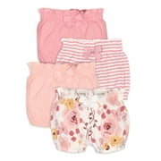 Modern Moments by Gerber Baby Girl Bloomer Shorts, 4-Pack, (0/3M-24M)